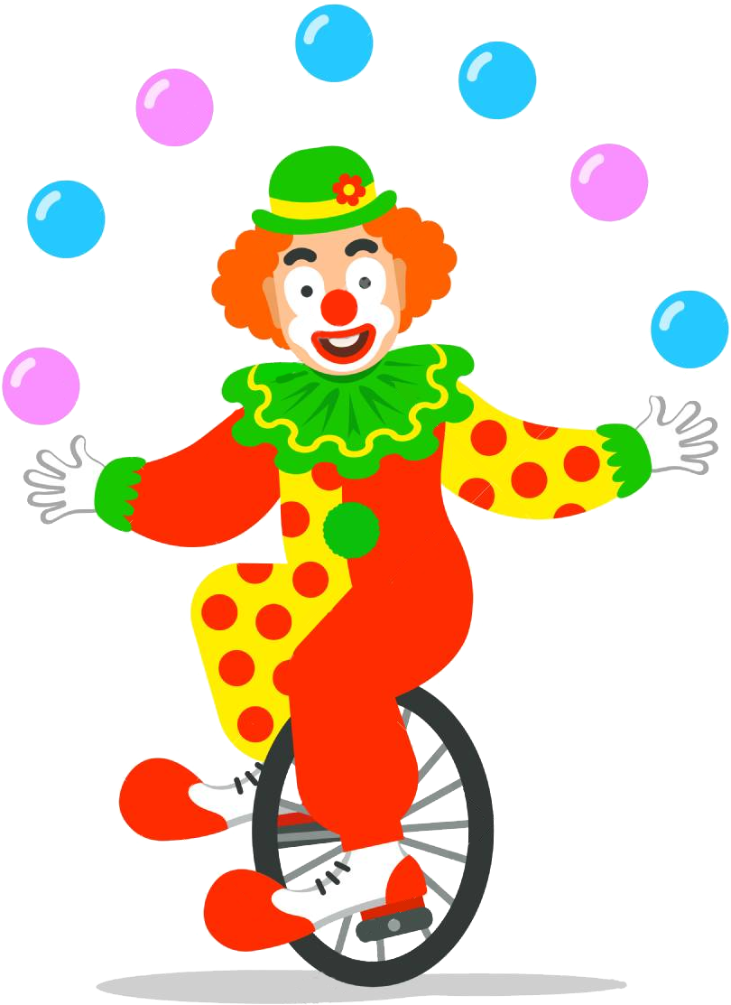 clown on unicycle